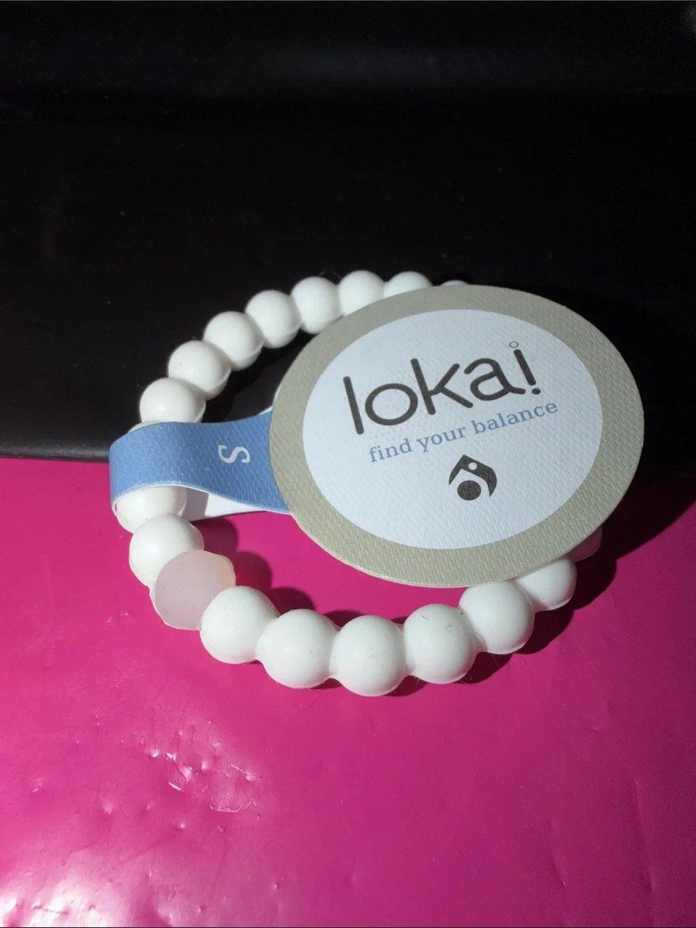 Lokai Kids Triple Bead Bracelet Set - White, Pink & Orange